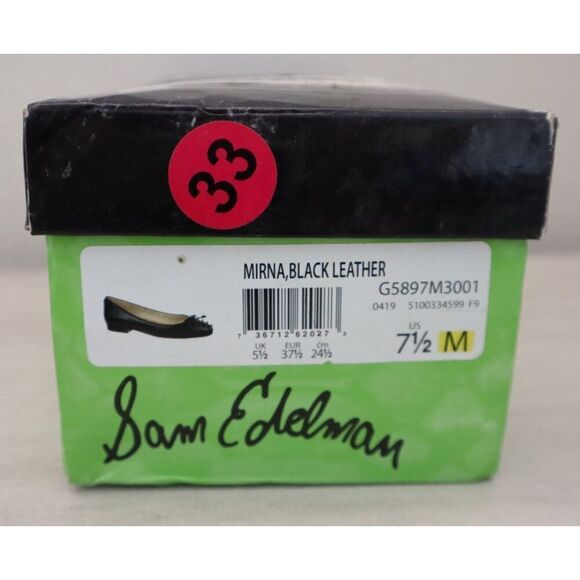 Sam Edelman G5897M3001 Womens Sz 7.5M Black Leather Studded Toe Mirna Flats - Picture 13 of 13